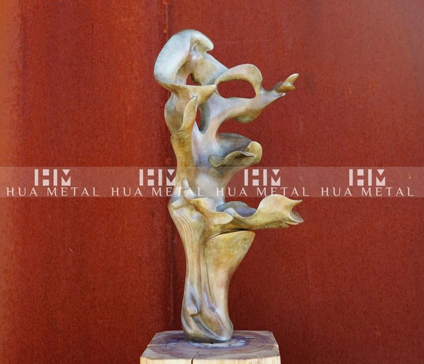 bronze cast abstract statue