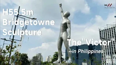 H55.5m Victor Statue ยกขึ้นใน Bridgetowne