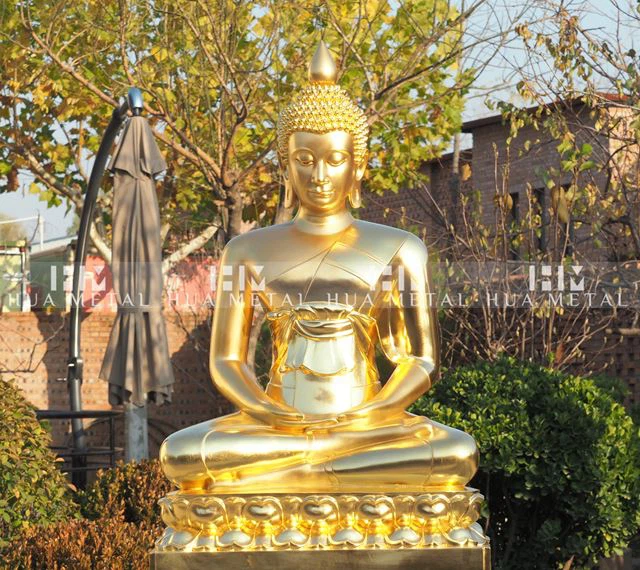 Gold Leaf Bronze Buddha Statue